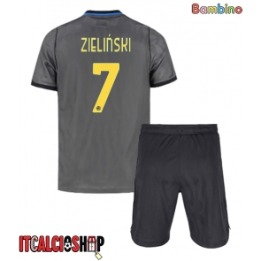 Inter Milan Piotr Zielinski #7 Terza Maglia Bambino 2026-27 Manica Corta (+ Pantaloni corti)